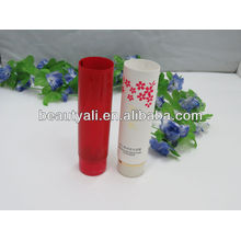 Colored cosmetic tube for sunblock lotion